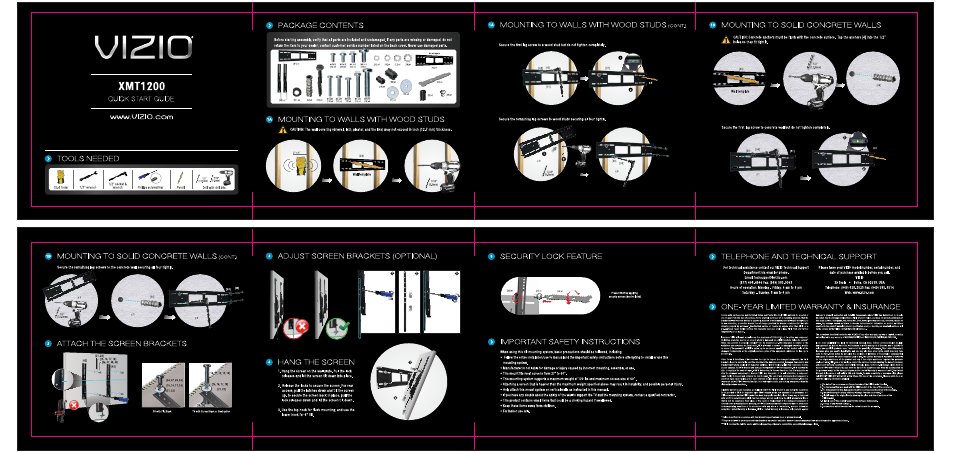 Vizio XMT1200 User Manual | 1 page