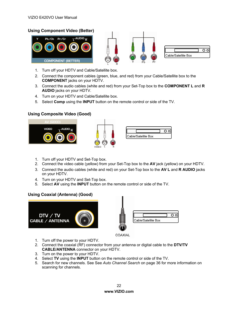 Vizio E420VO User Manual | Page 22 / 52