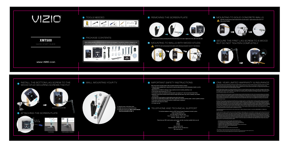 Vizio XMT500 User Manual | 1 page