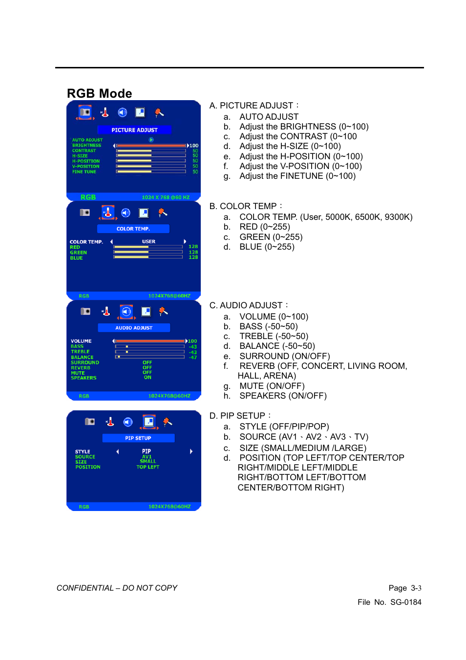 Rgb mode | Vizio P42HDTV10A User Manual | Page 10 / 113