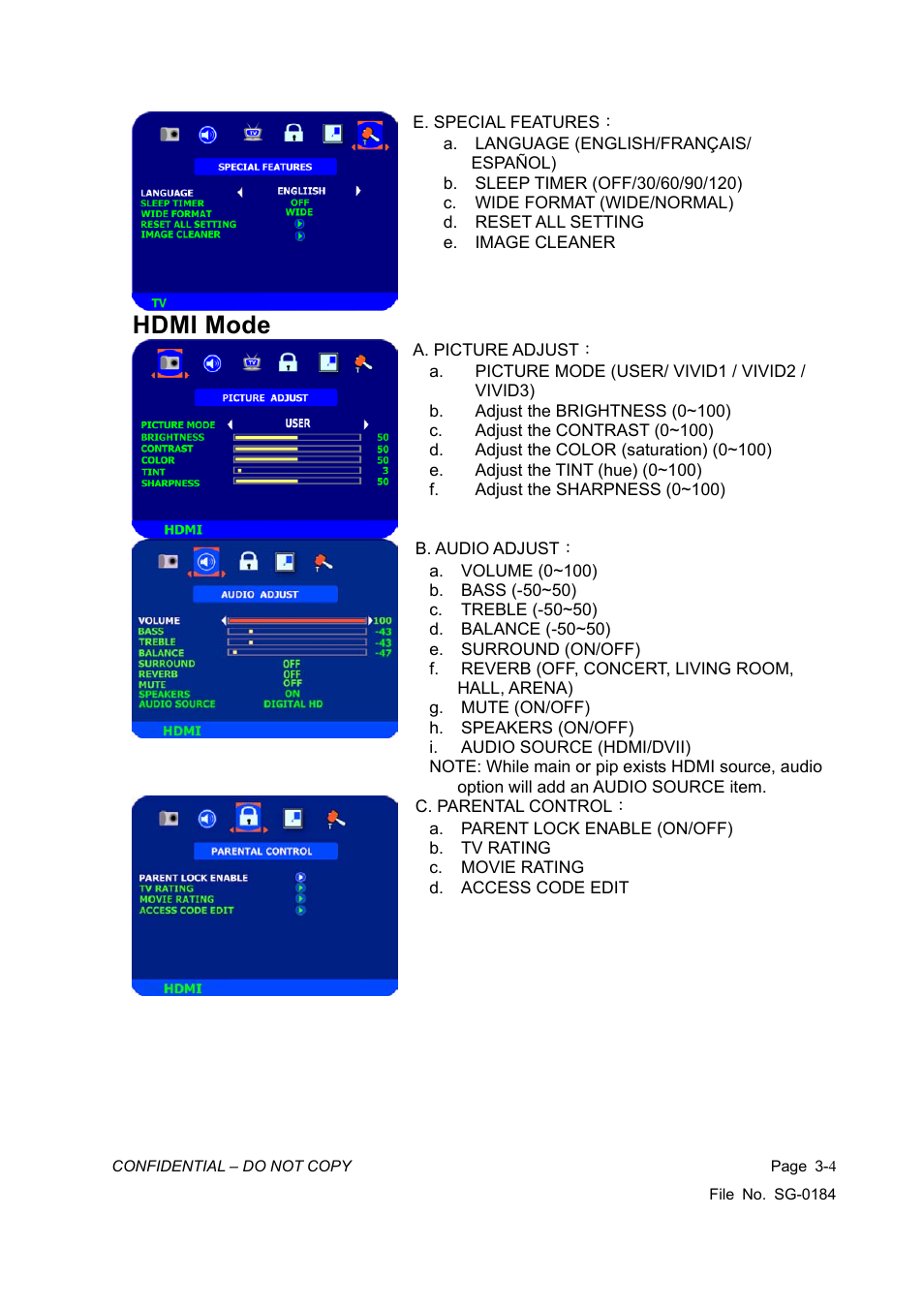 Hdmi mode | Vizio P42HDTV10A User Manual | Page 11 / 113