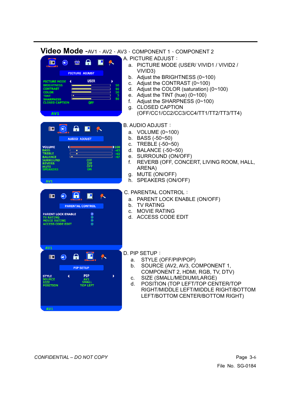 Video mode | Vizio P42HDTV10A User Manual | Page 13 / 113