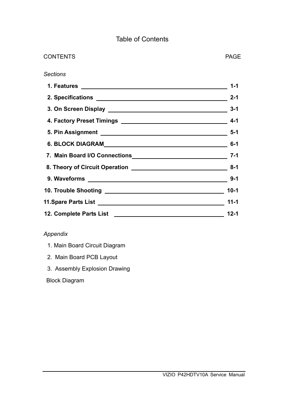 Vizio P42HDTV10A User Manual | Page 2 / 113