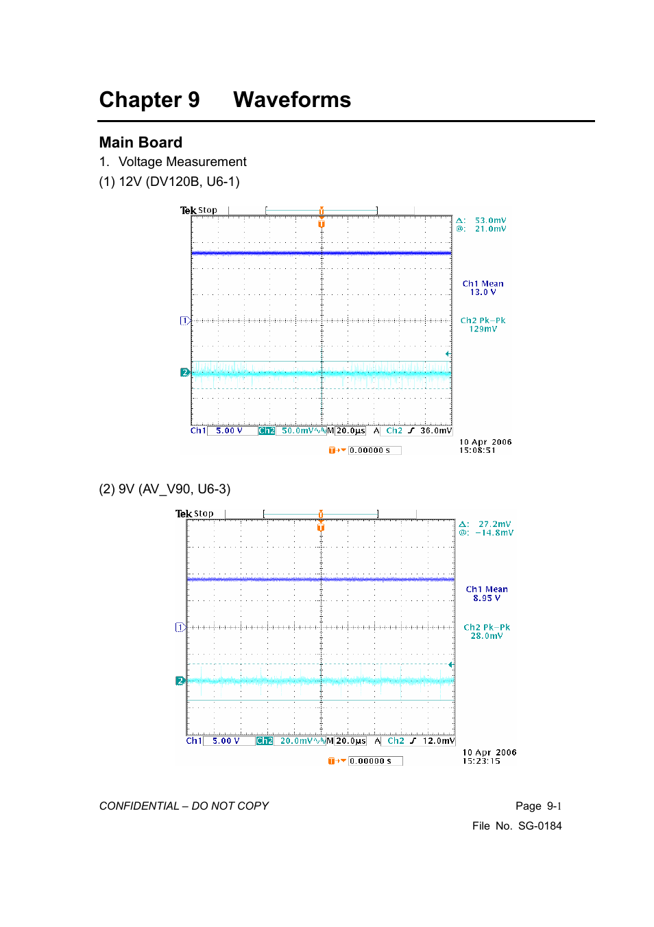 Chapter 9 waveforms | Vizio P42HDTV10A User Manual | Page 93 / 113