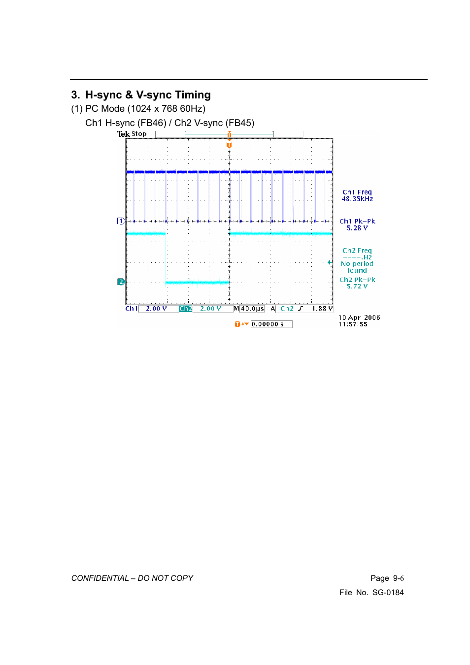 H-sync & v-sync timing | Vizio P42HDTV10A User Manual | Page 98 / 113