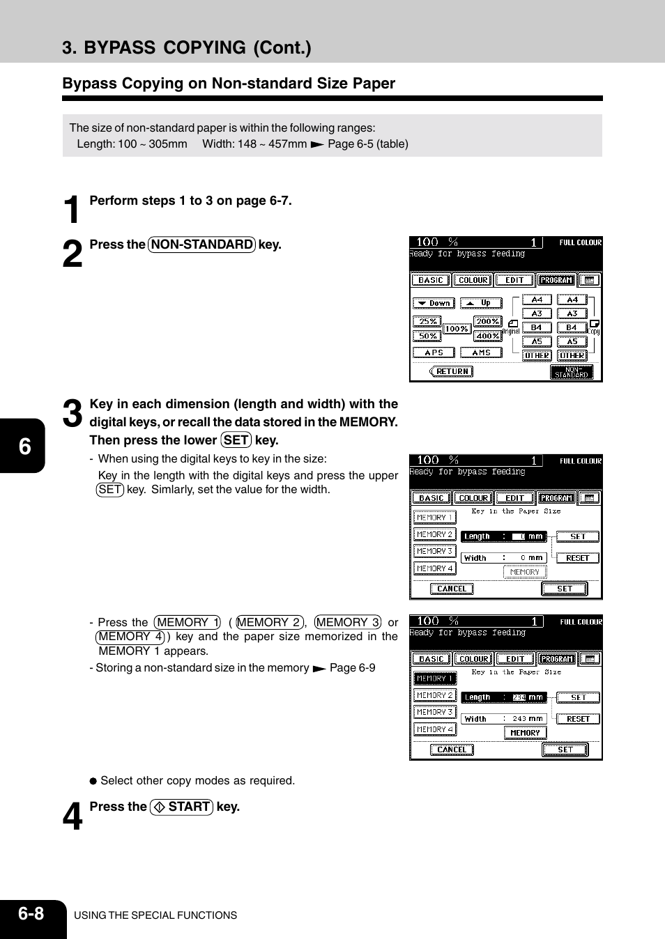 Bypass copying on non-standard size paper | Vizio 210C User Manual | Page 100 / 195