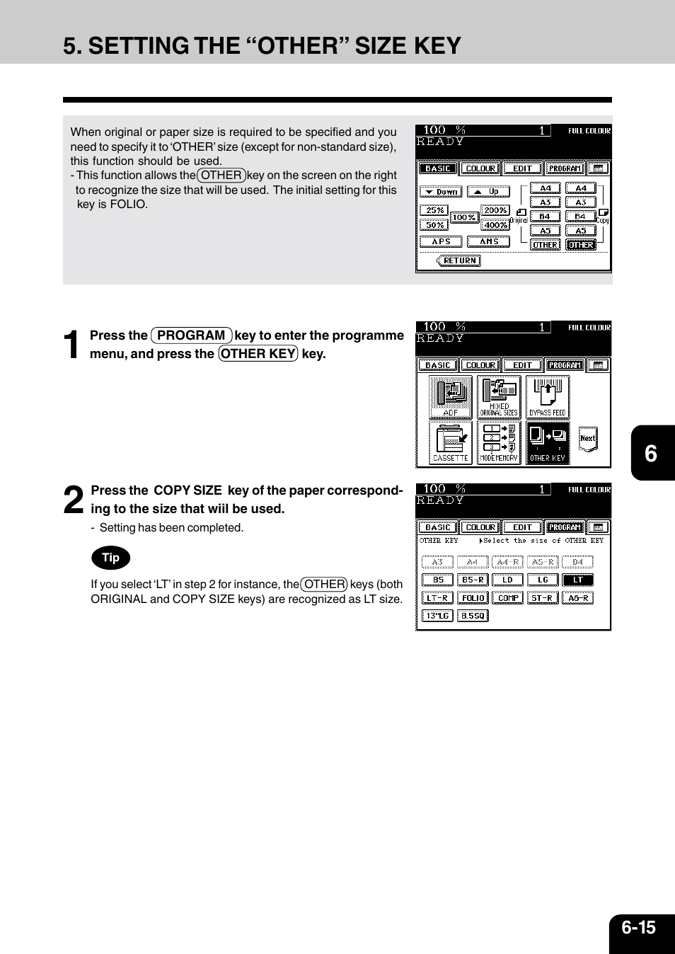 Setting the “other” size key | Vizio 210C User Manual | Page 107 / 195