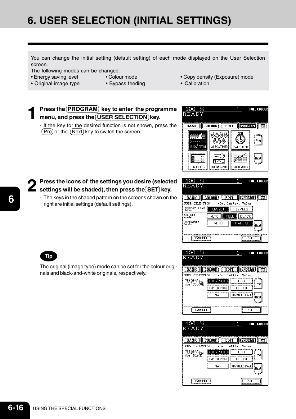 User selection (initial settings) | Vizio 210C User Manual | Page 108 / 195