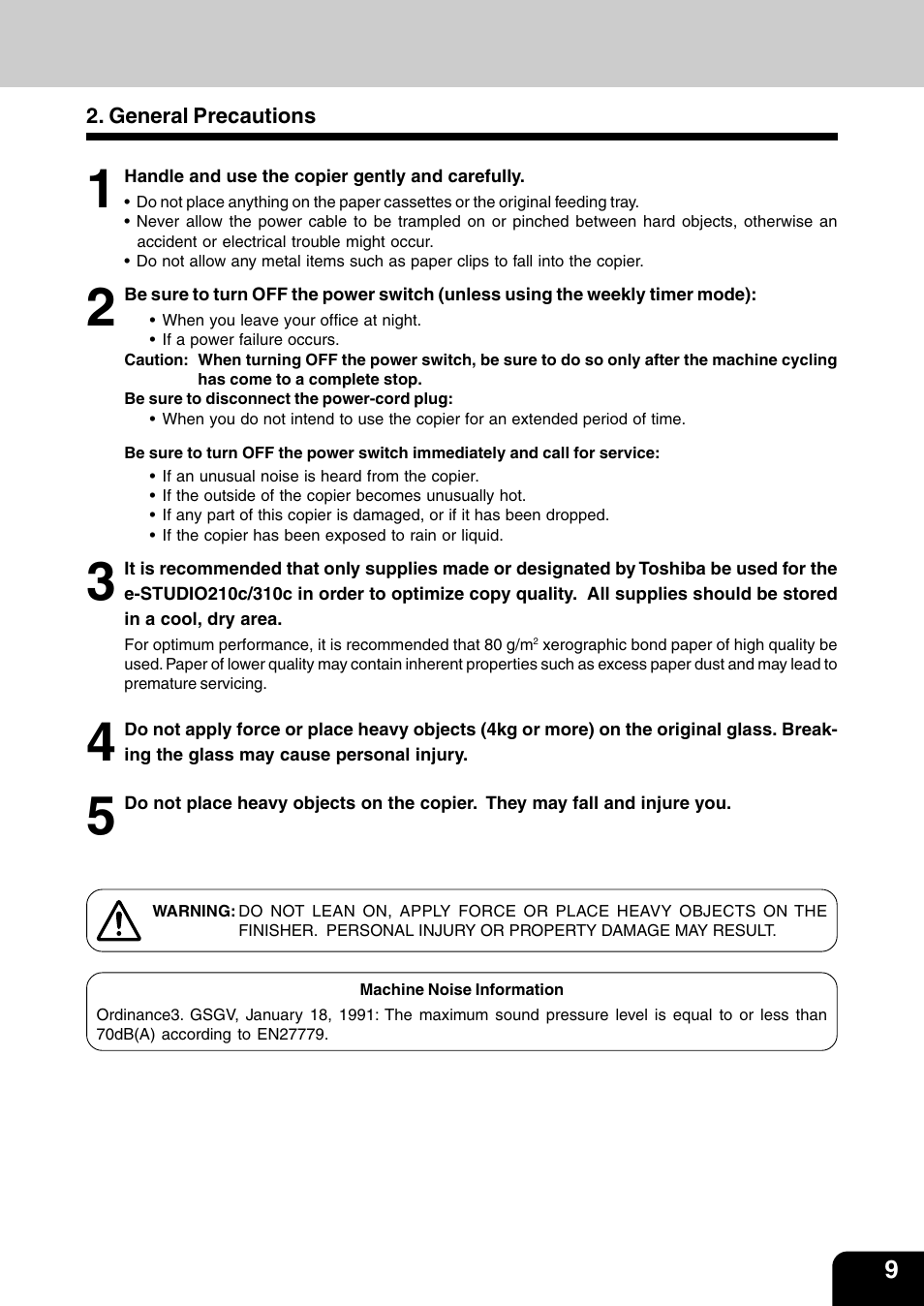 General precautions | Vizio 210C User Manual | Page 11 / 195