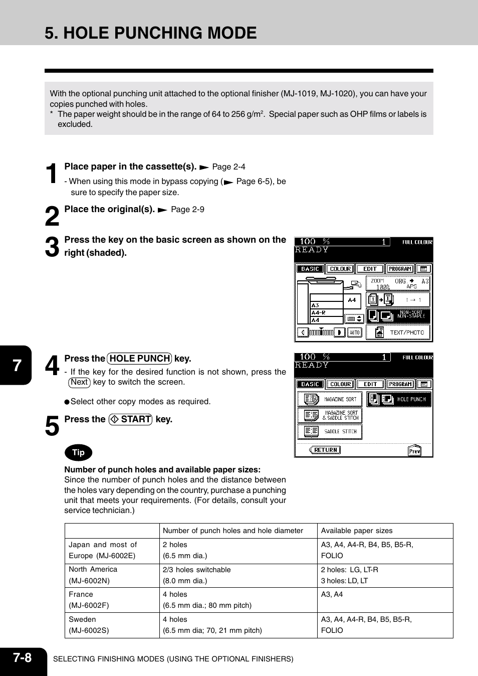 Hole punching mode | Vizio 210C User Manual | Page 132 / 195