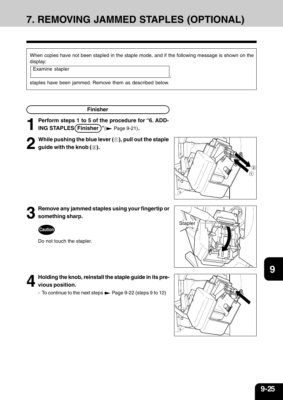 Removing jammed staples (optional) | Vizio 210C User Manual | Page 167 / 195