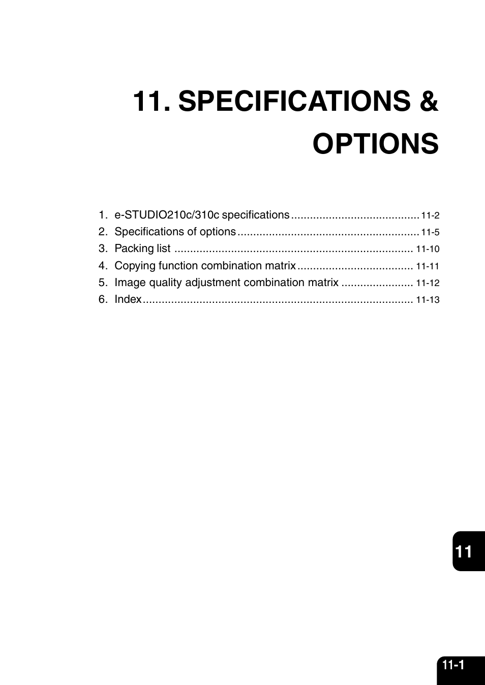 Specifications & options | Vizio 210C User Manual | Page 179 / 195