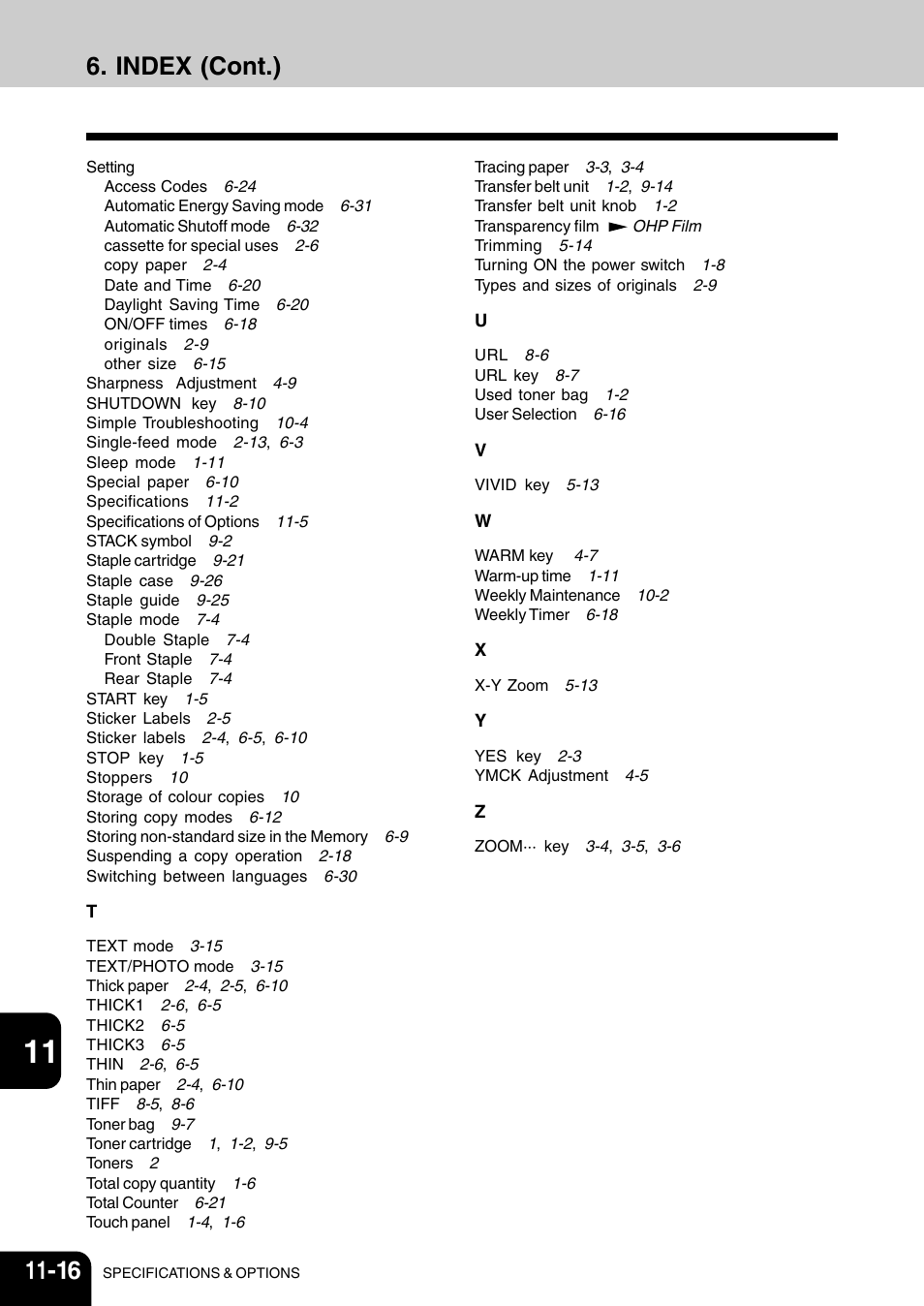 Index (cont.) | Vizio 210C User Manual | Page 194 / 195