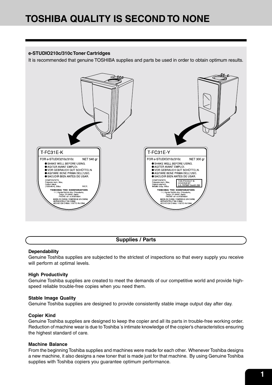 Toshiba quality is second to none | Vizio 210C User Manual | Page 3 / 195