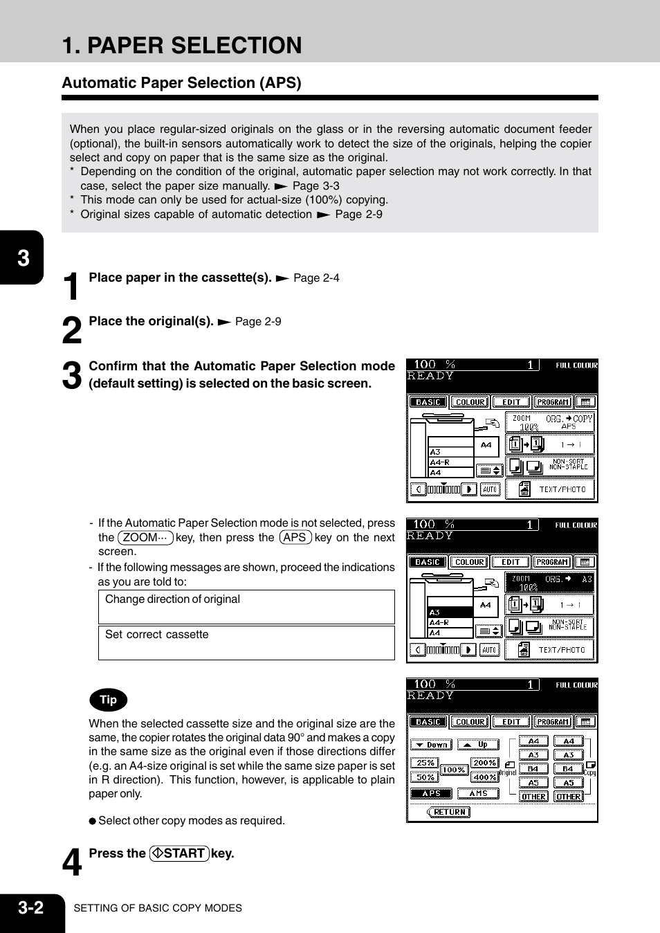 Paper selection, Automatic paper selection (aps) | Vizio 210C User Manual | Page 46 / 195