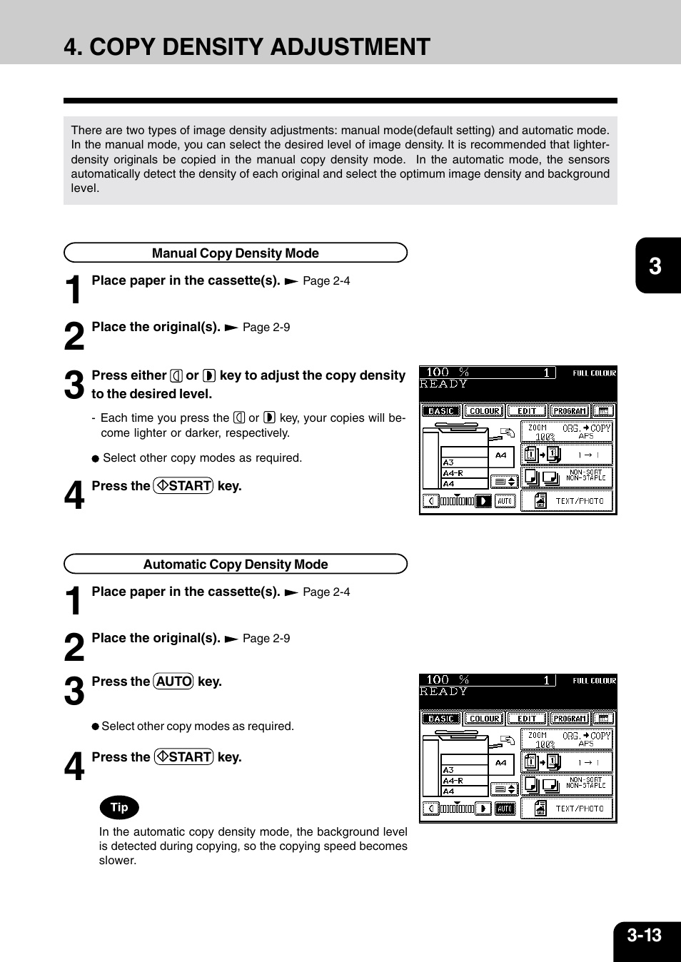 Copy density adjustment | Vizio 210C User Manual | Page 57 / 195