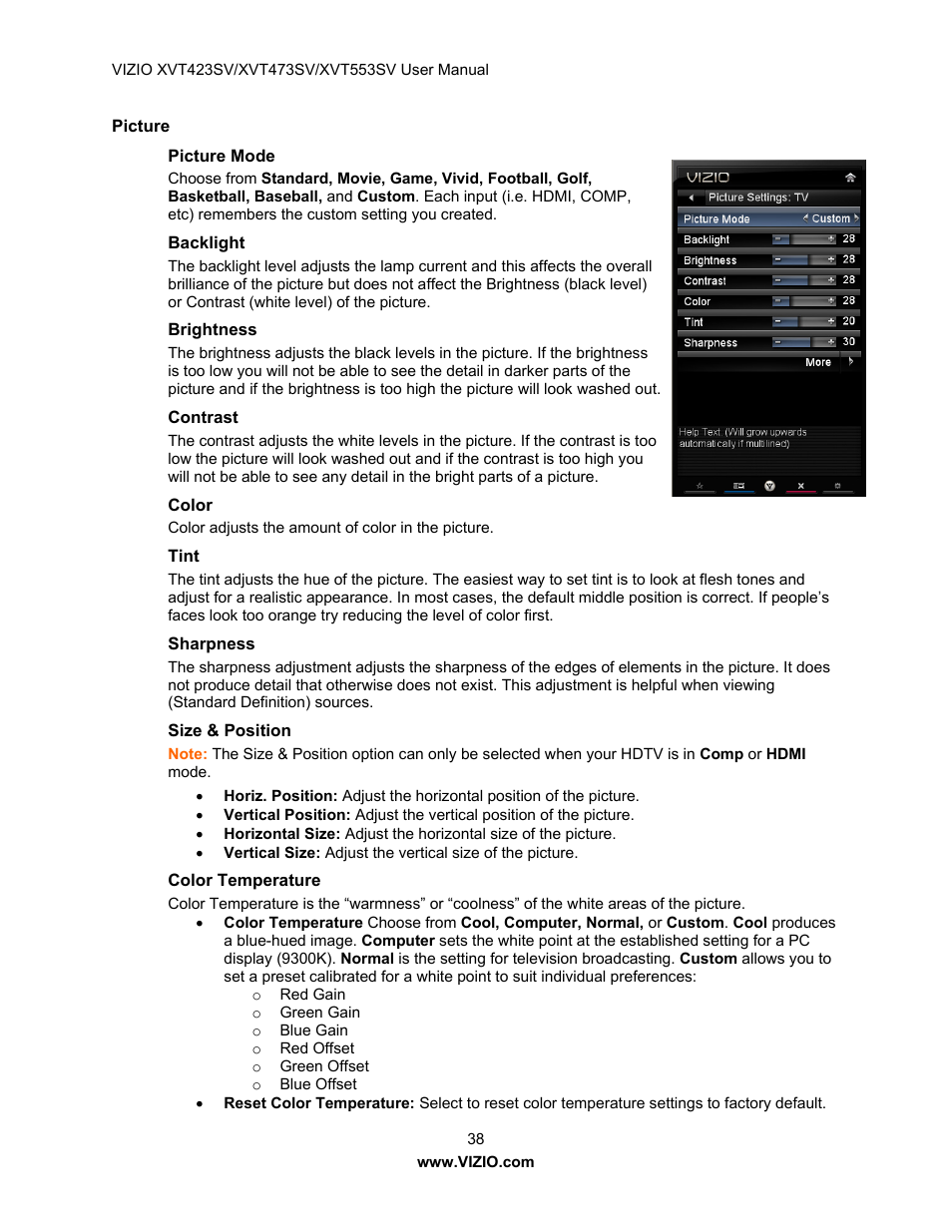 Vizio XVT473SV User Manual | Page 38 / 67