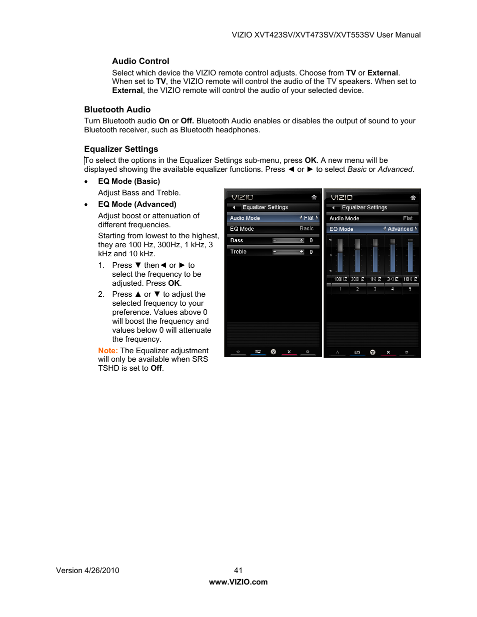 Vizio XVT473SV User Manual | Page 41 / 67