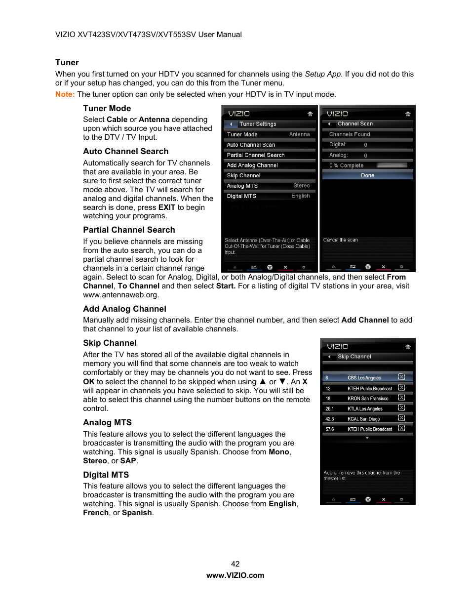 Vizio XVT473SV User Manual | Page 42 / 67