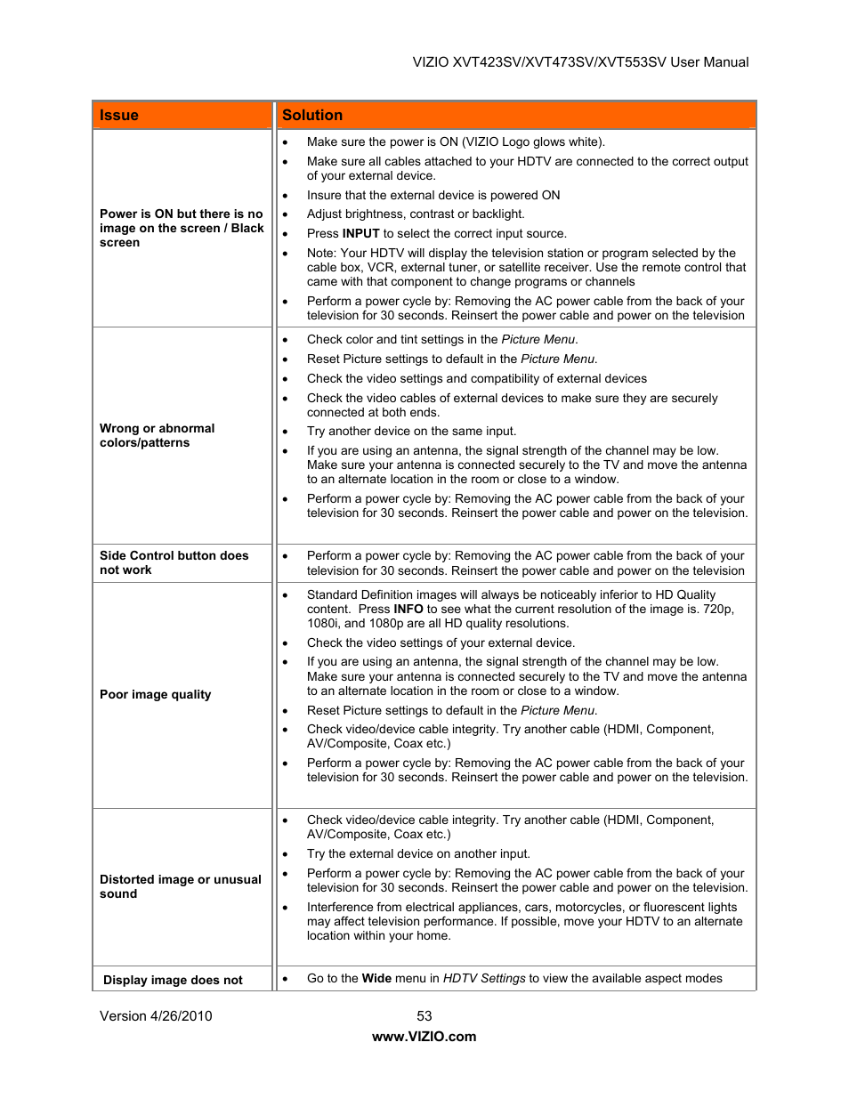 Vizio XVT473SV User Manual | Page 53 / 67