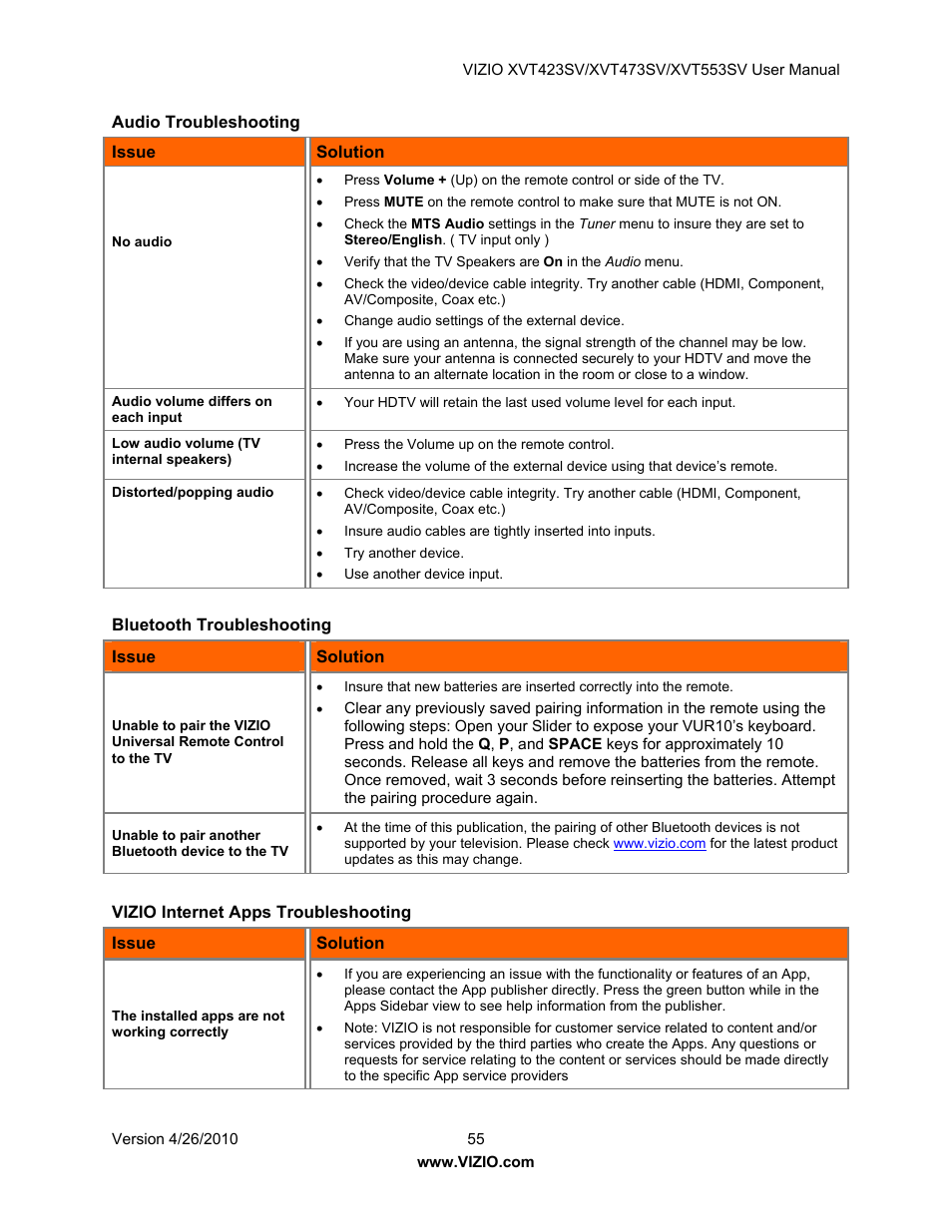 Vizio XVT473SV User Manual | Page 55 / 67