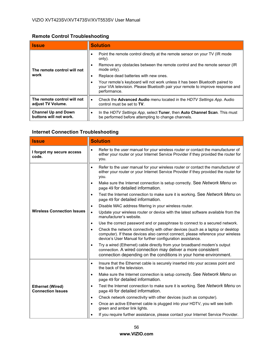 Vizio XVT473SV User Manual | Page 56 / 67