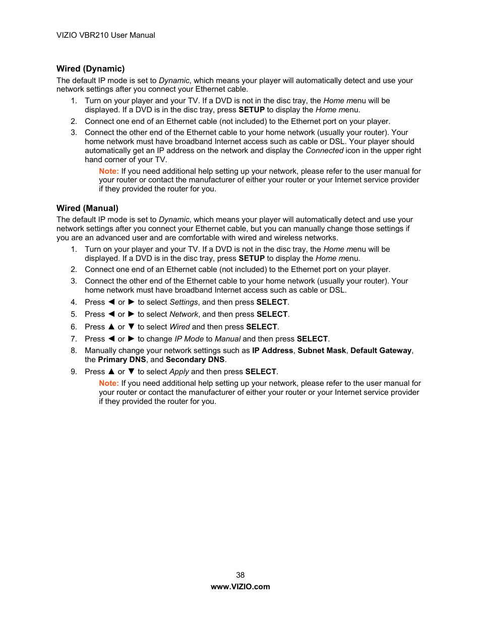 Vizio VBR210 User Manual | Page 38 / 55