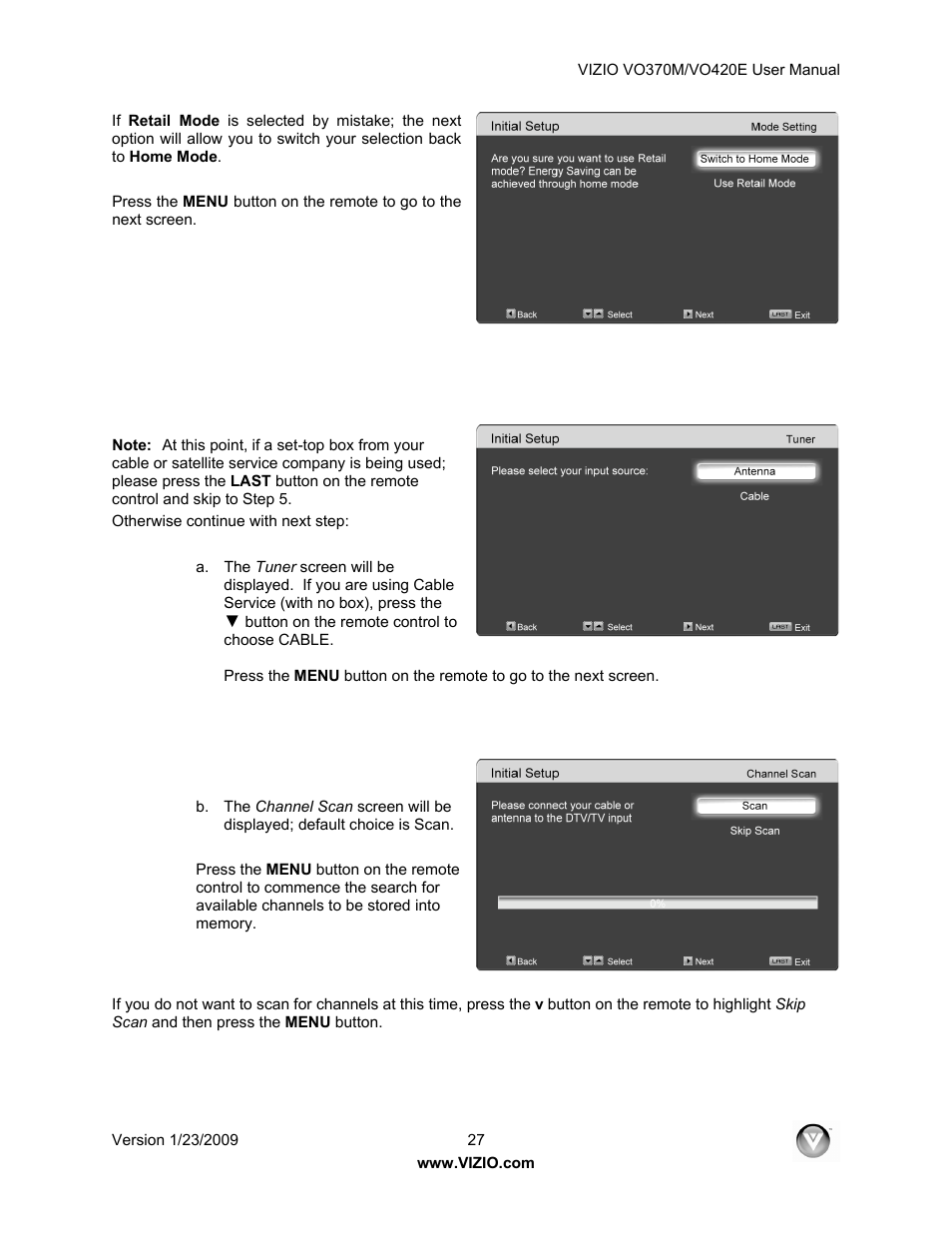 Vizio VO420E User Manual | Page 27 / 67