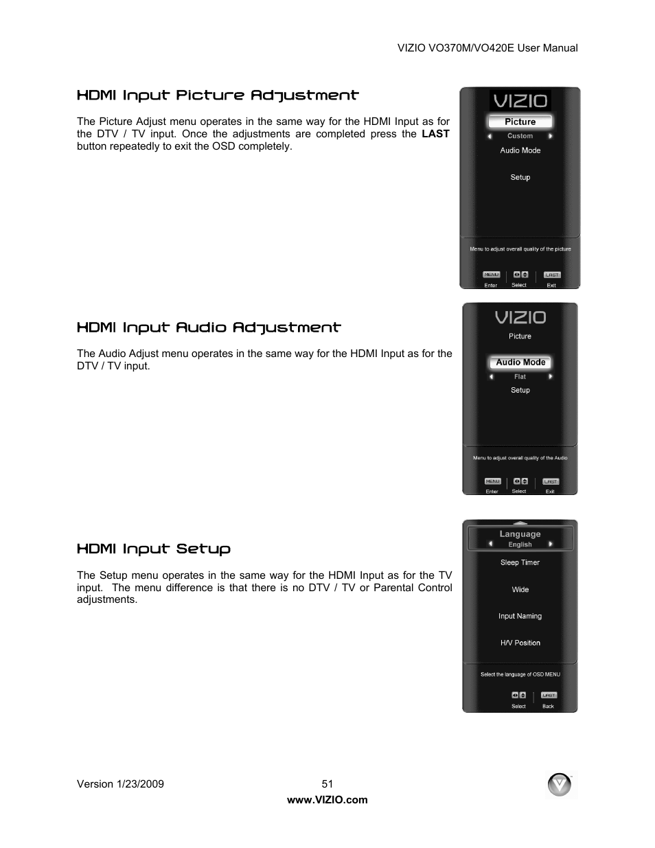 Vizio VO420E User Manual | Page 51 / 67