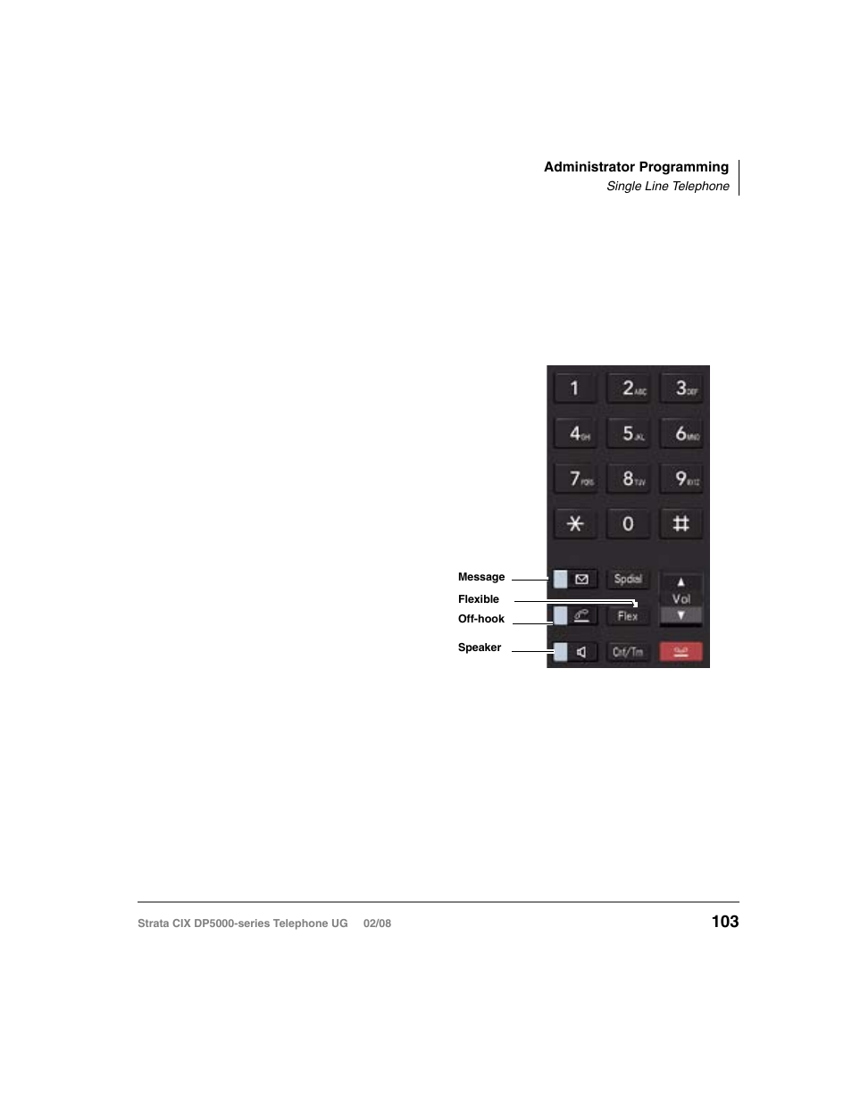 Single line telephone, Buttons | Vizio STRATA DP5000 User Manual | Page 119 / 140