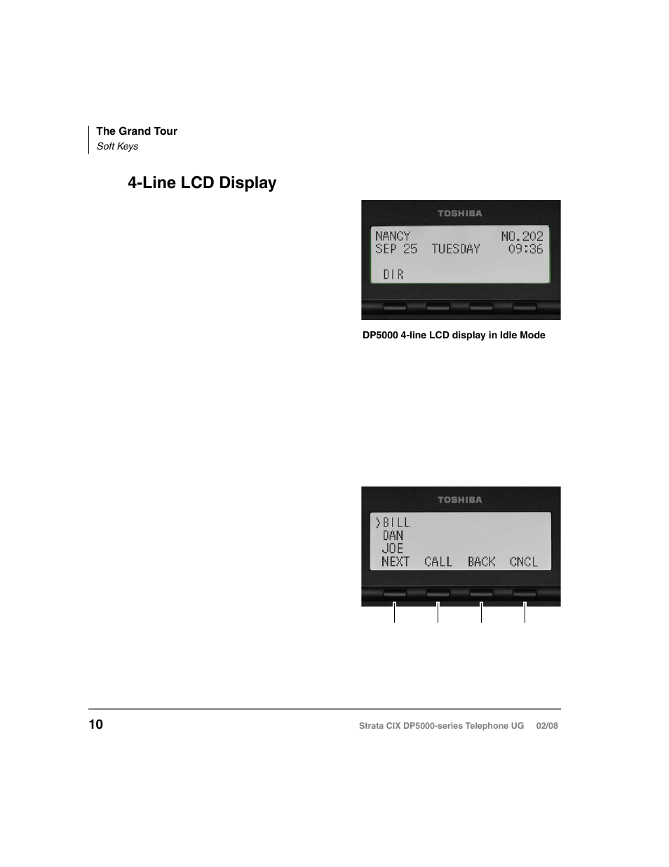 Line lcd display, Soft keys | Vizio STRATA DP5000 User Manual | Page 26 / 140