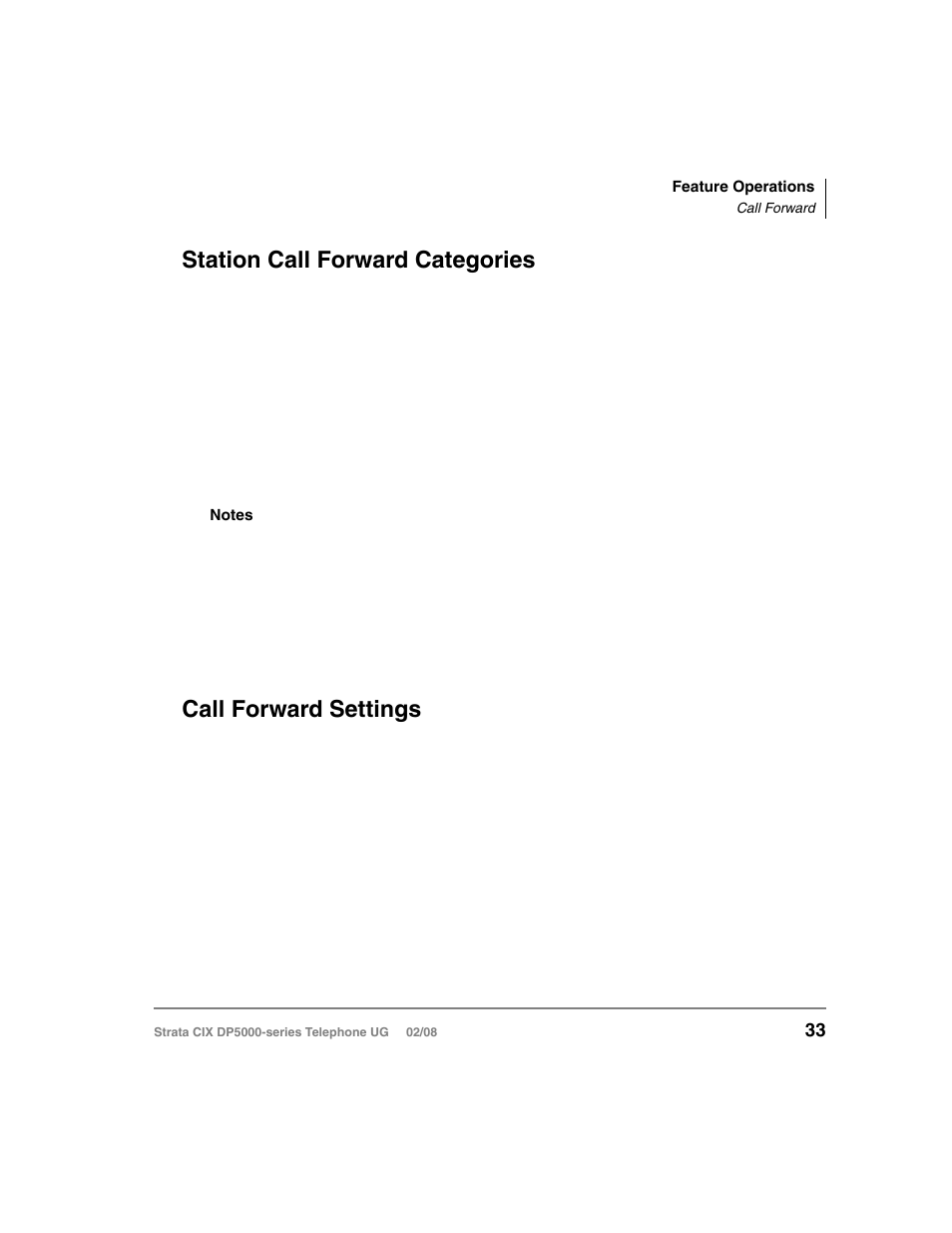 Station call forward categories, Call forward settings | Vizio STRATA DP5000 User Manual | Page 49 / 140