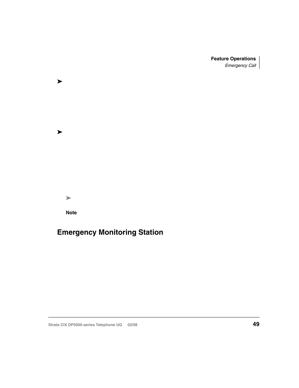 Emergency call, Emergency monitoring station | Vizio STRATA DP5000 User Manual | Page 65 / 140