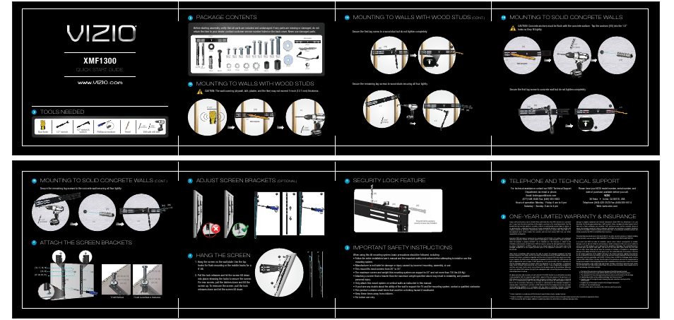 Vizio XMF1300 User Manual | 1 page