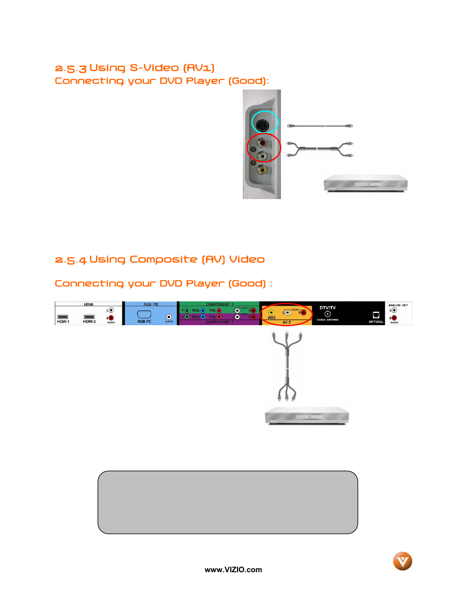 3 using s-video (av1), 4 using composite (av) video | Vizio VX42L User Manual | Page 22 / 57