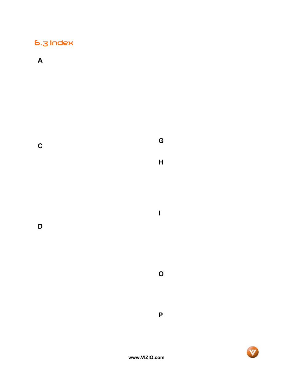 3 index, 3 index a | Vizio VX42L User Manual | Page 56 / 57
