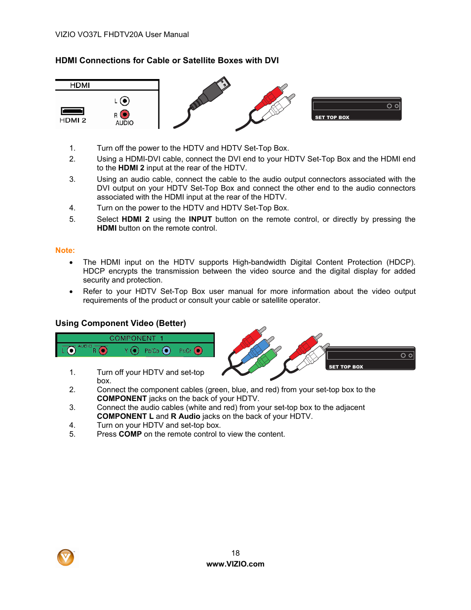 Vizio VO37L 20A User Manual | Page 18 / 57