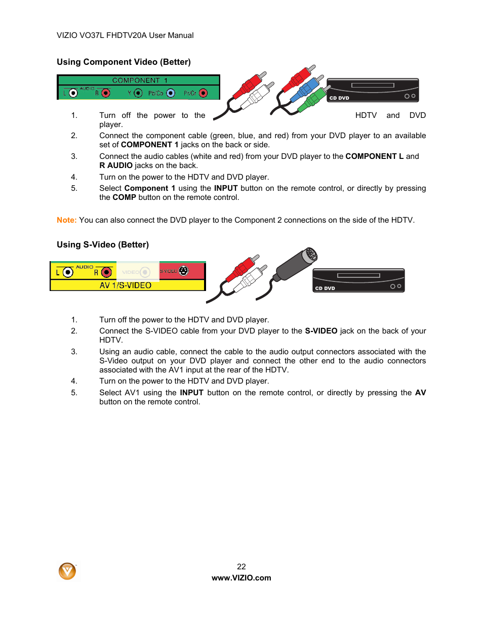 Vizio VO37L 20A User Manual | Page 22 / 57