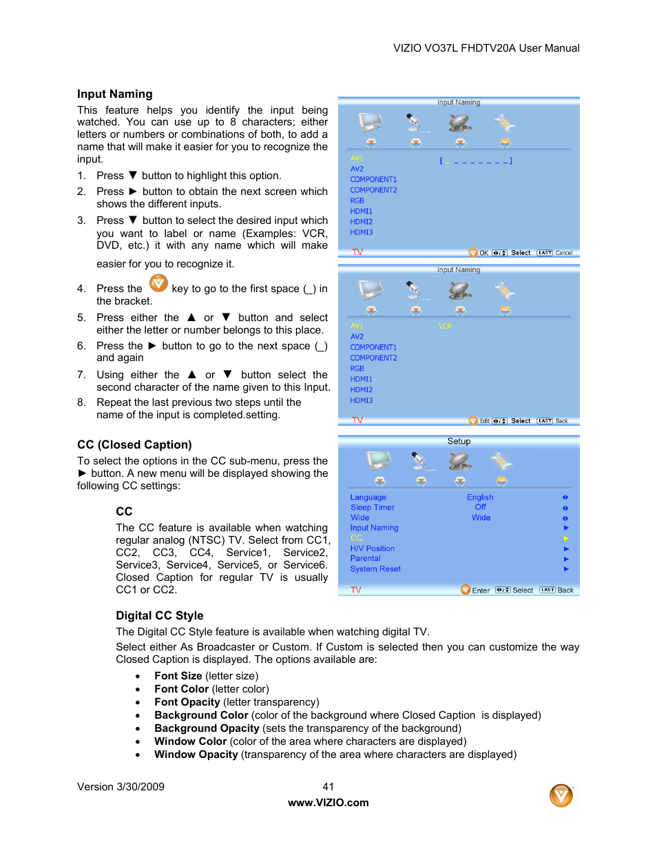 Vizio VO37L 20A User Manual | Page 41 / 57