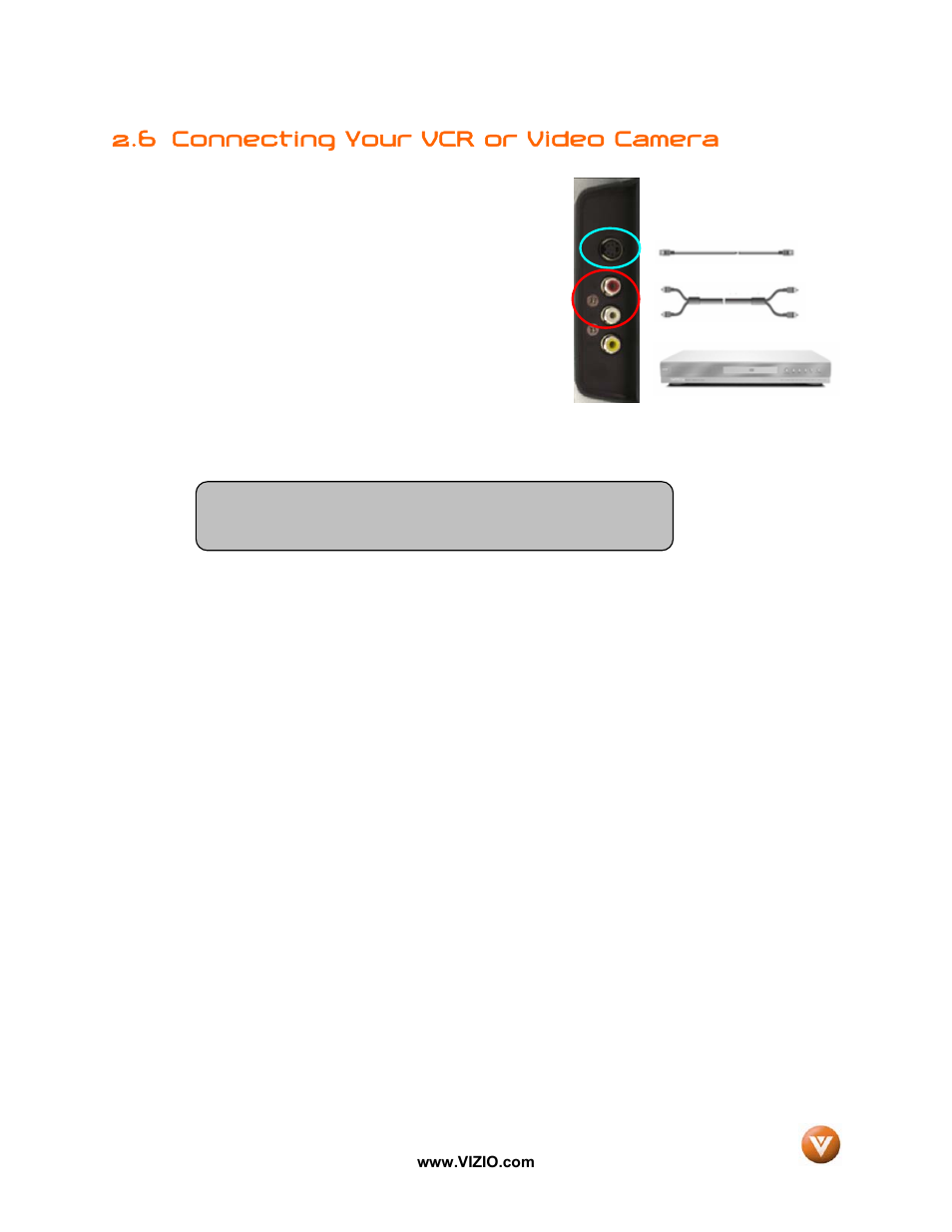 6 connecting your vcr or video camera | Vizio VW42L User Manual | Page 22 / 57