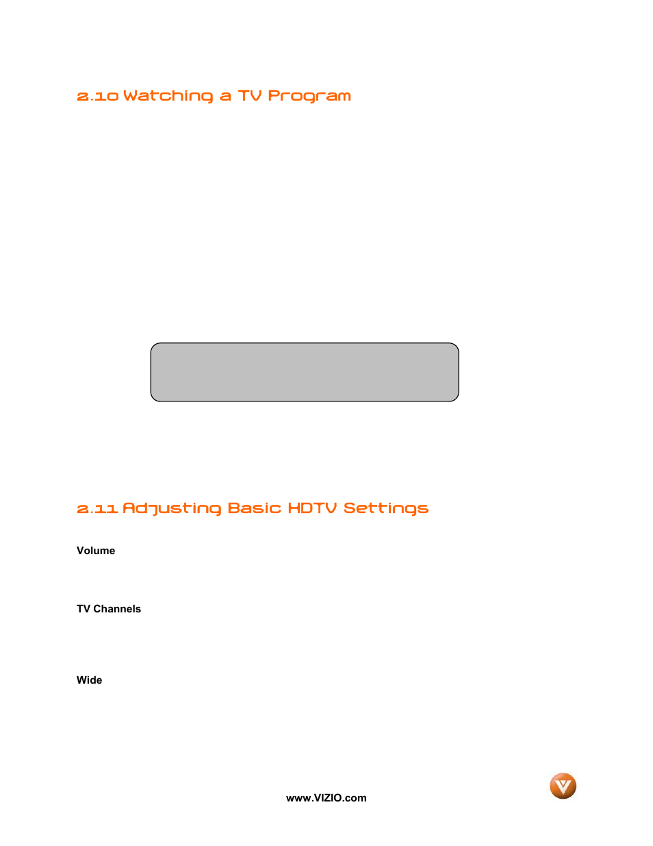 10 watching a tv program, 11 adjusting basic hdtv settings | Vizio VW42L User Manual | Page 28 / 57