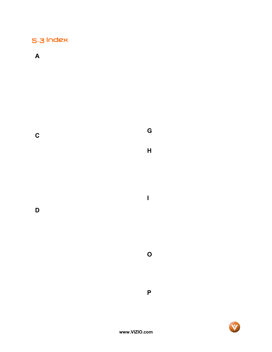 3 index, 3 index a | Vizio VW42L User Manual | Page 56 / 57