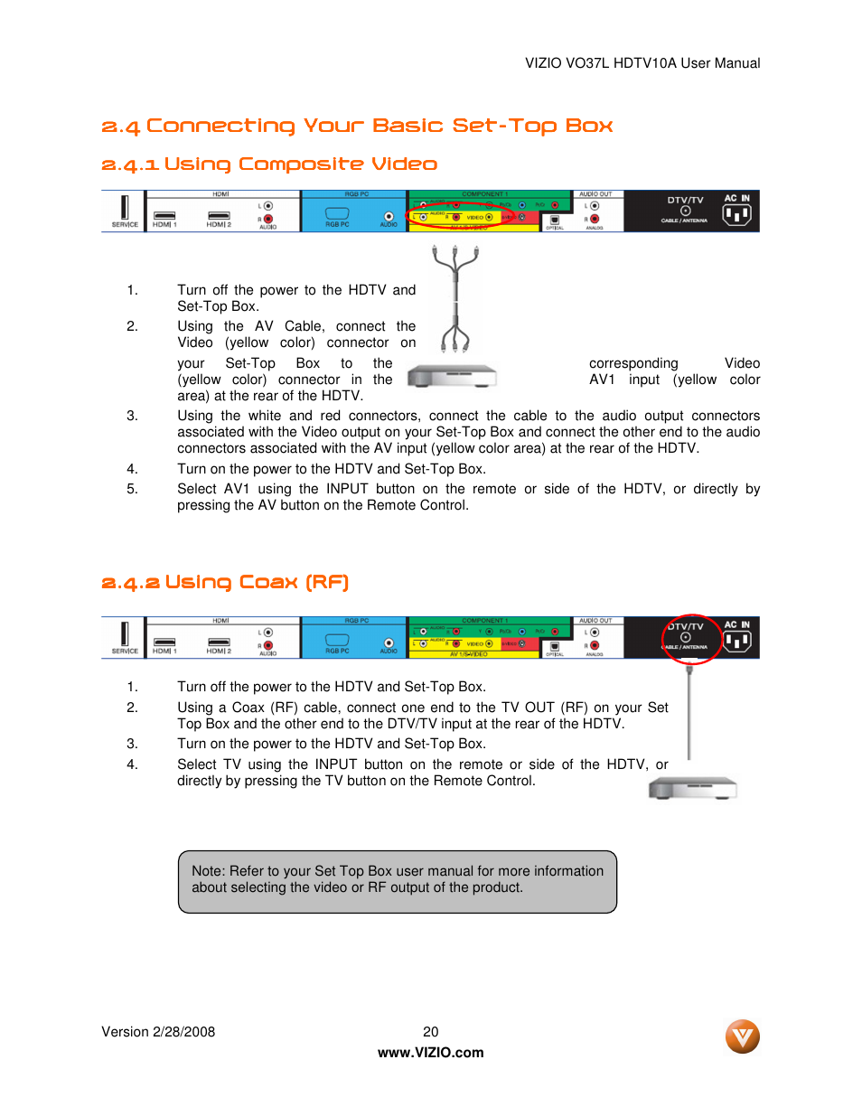 Vizio VO37L HDTV10A User Manual | Page 20 / 76