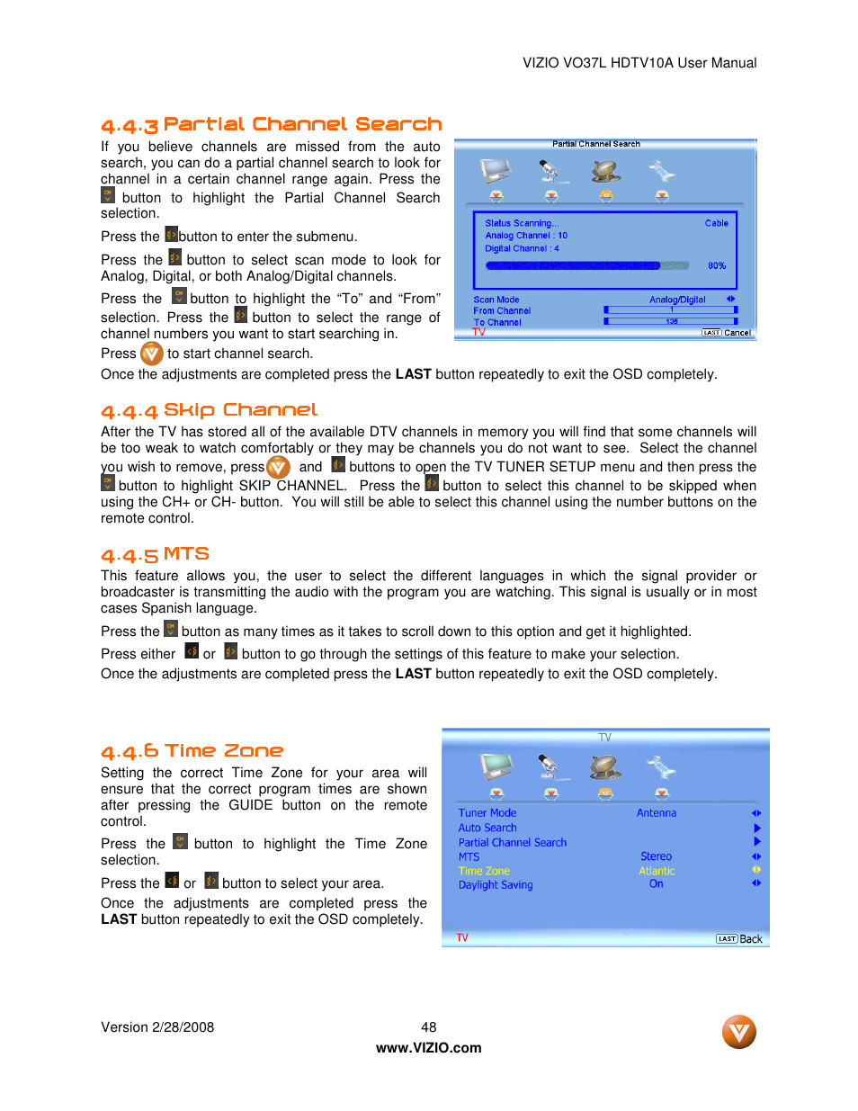 Vizio VO37L HDTV10A User Manual | Page 48 / 76