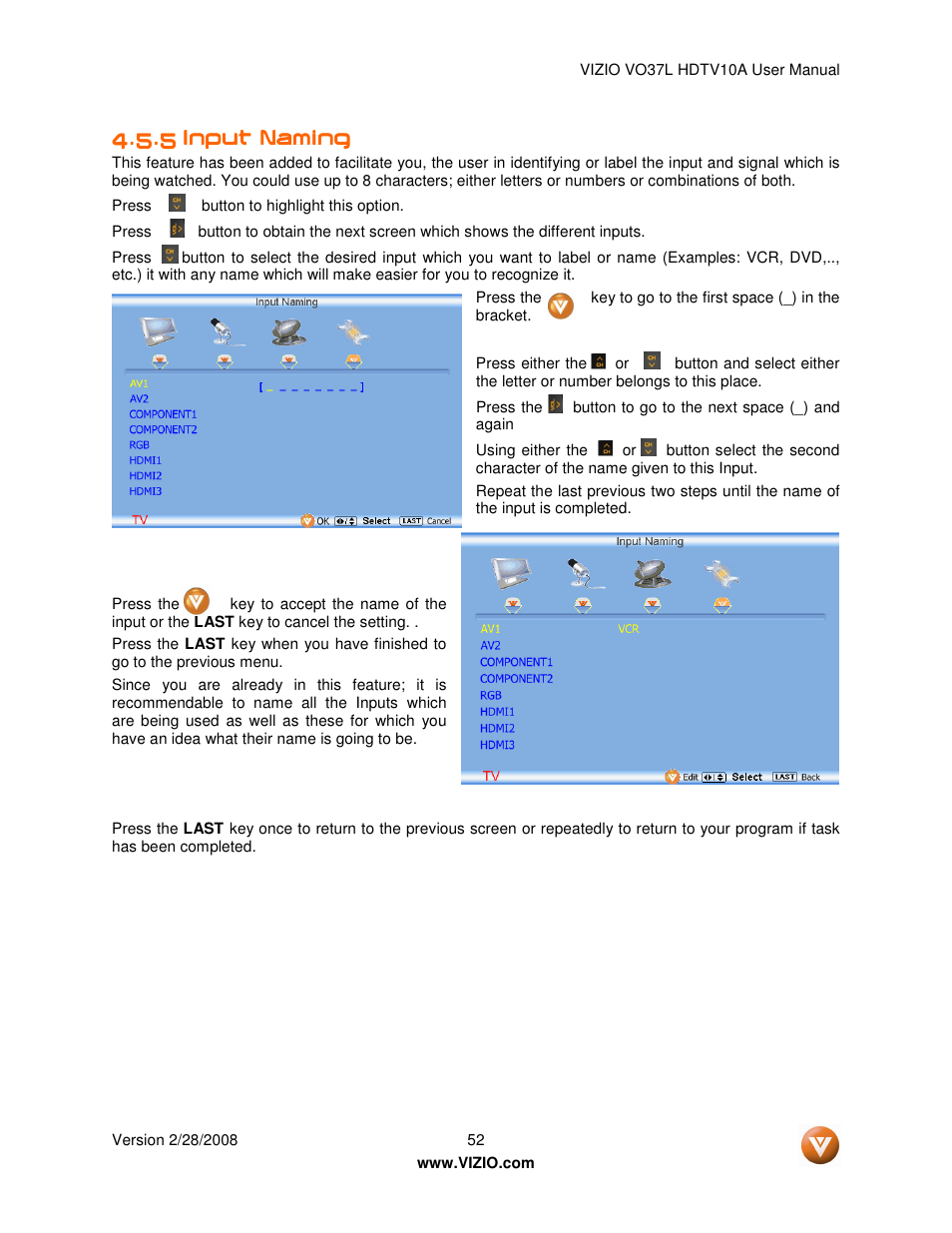 Vizio VO37L HDTV10A User Manual | Page 52 / 76