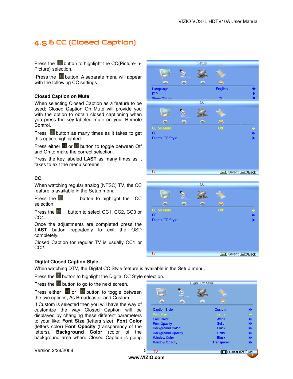 Vizio VO37L HDTV10A User Manual | Page 53 / 76