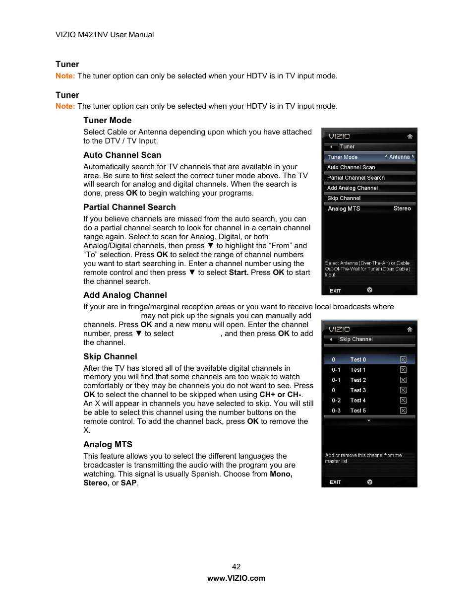 Vizio M421NV User Manual | Page 43 / 74
