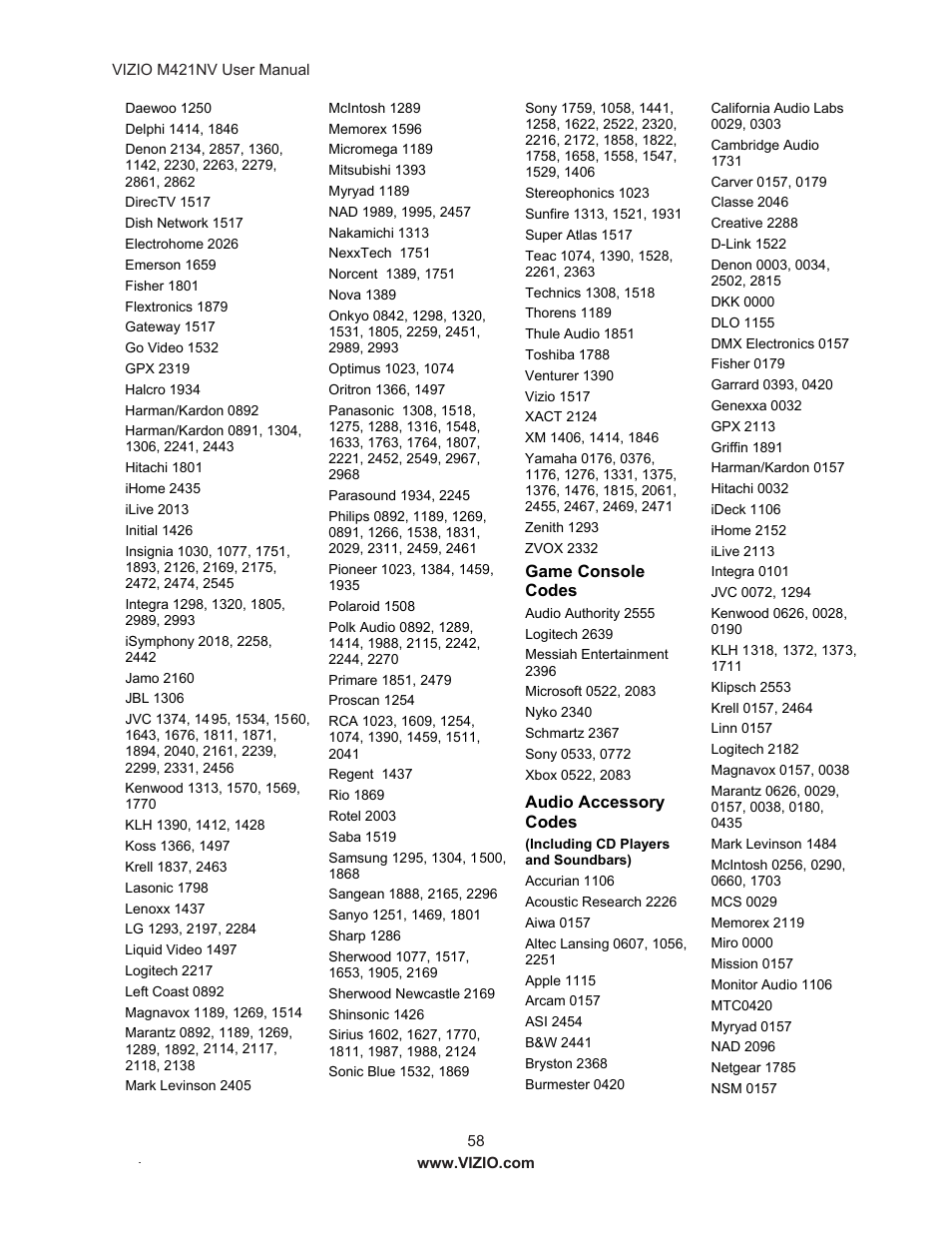 Vizio M421NV User Manual | Page 59 / 74