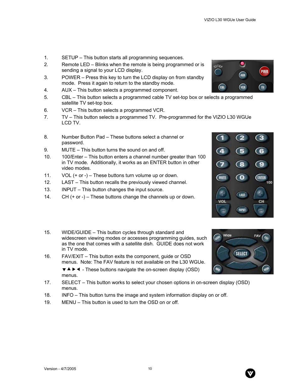 Vizio L30 WGUe User Manual | Page 11 / 46