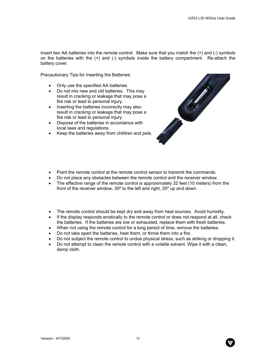 Vizio L30 WGUe User Manual | Page 13 / 46